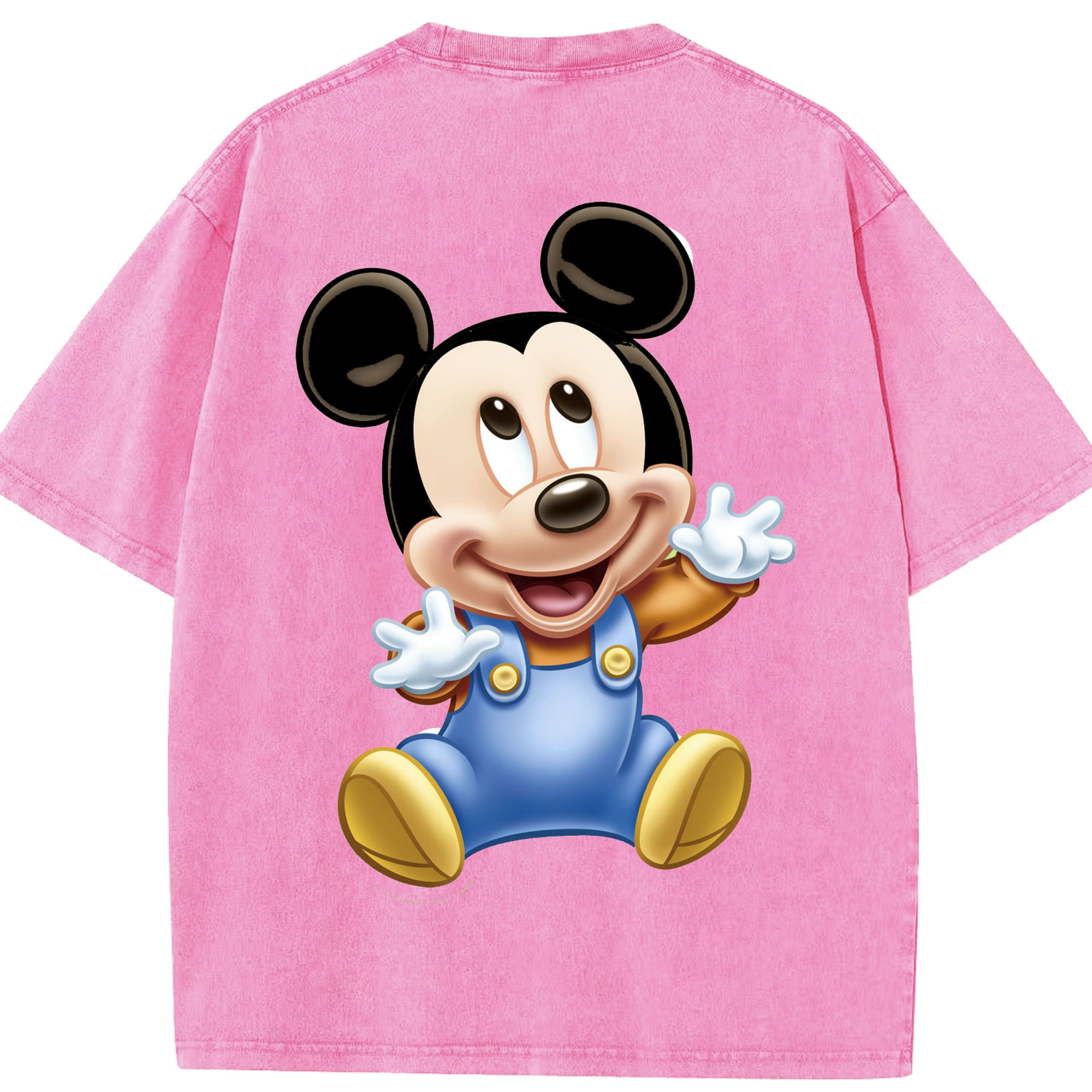（画像用） ミッキーマウス Mickey Mouse 綿100% ヴィンテージ風 半袖Tシャツ（背面プリント）